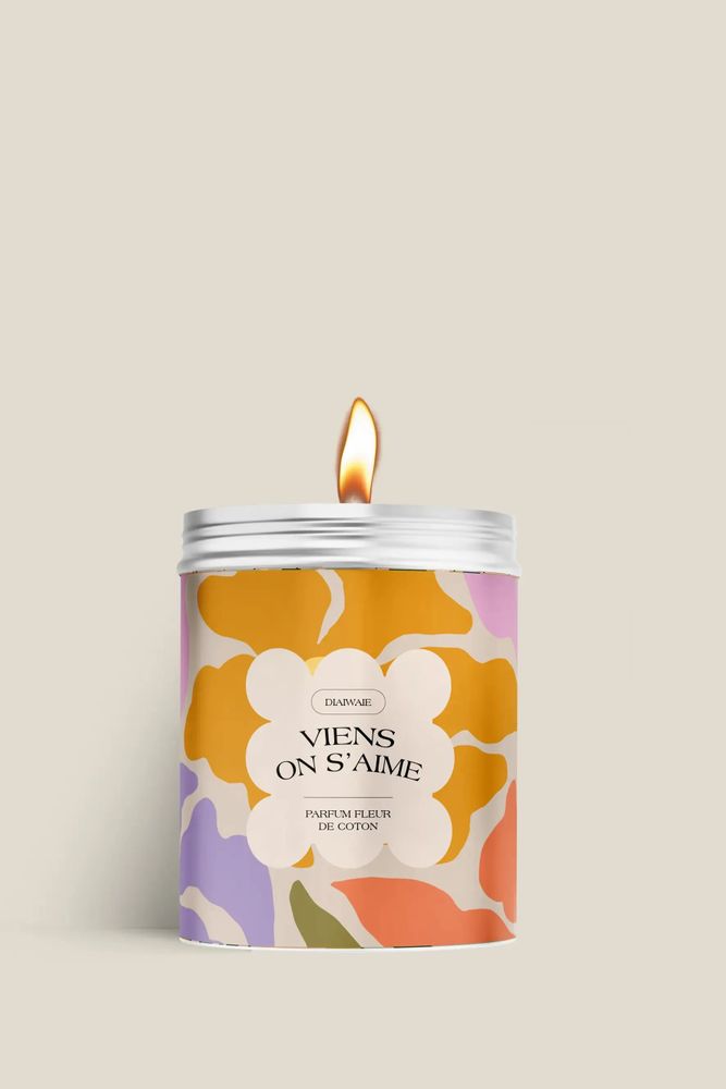 Bougies - Bougie - Viens on s'aime - senteur fleur de coton - DIAIWAIE