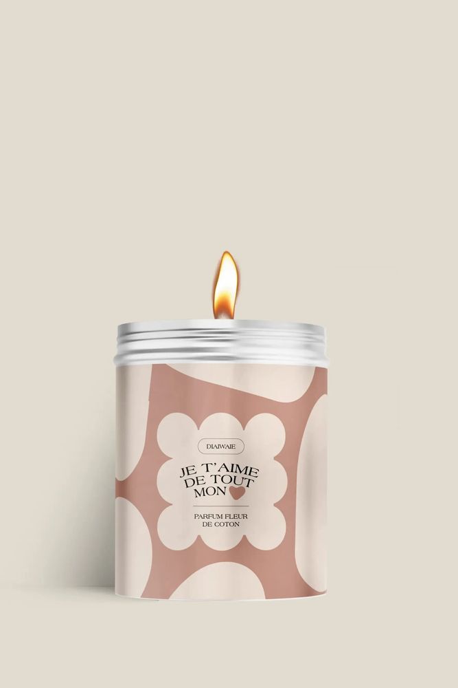 Candles - Candle - I love you with all my heart - cotton flower scent - DIAIWAIE