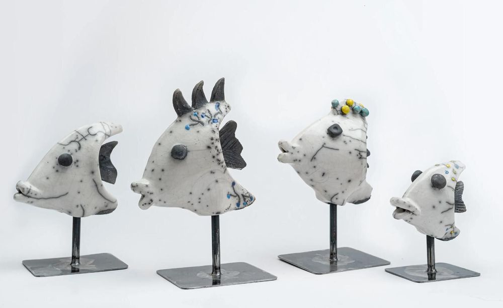 Objets de décoration - Poisson sur socle métallique - YUFTEN
