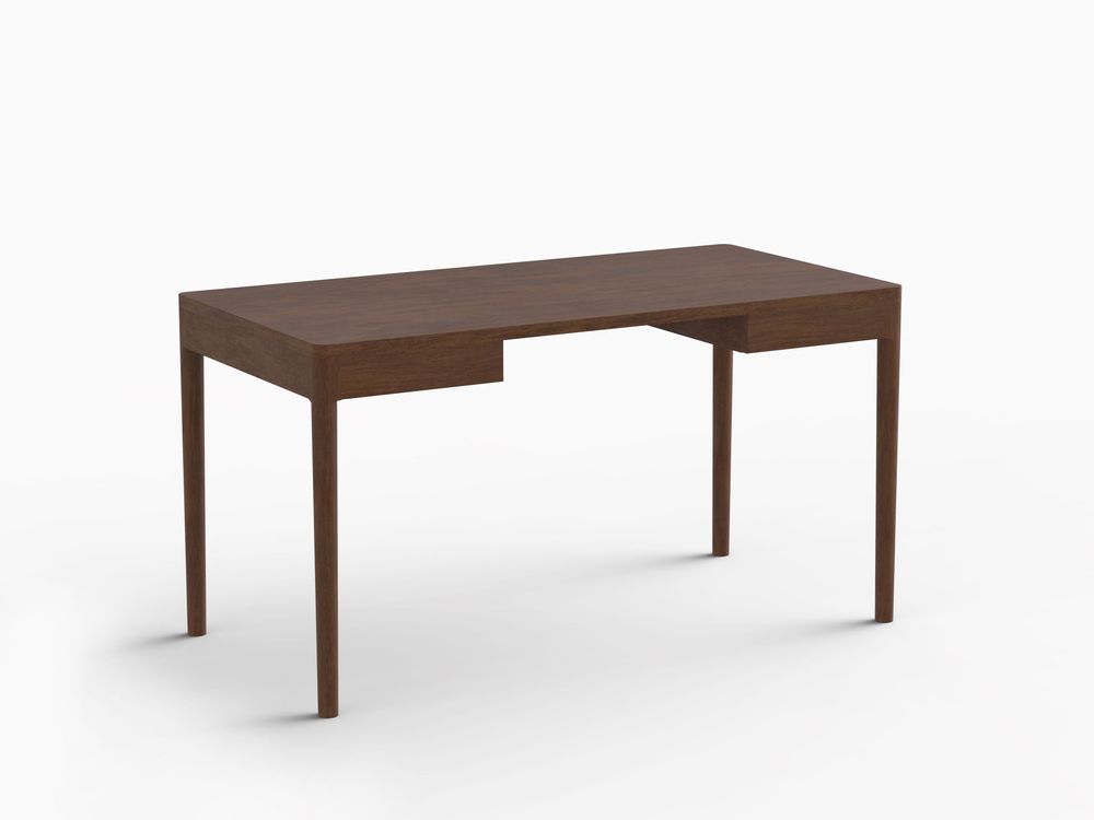 Office furniture and storage - FRONT – Minimalist Work Desk in Walnut Wood 140x70 - MOR