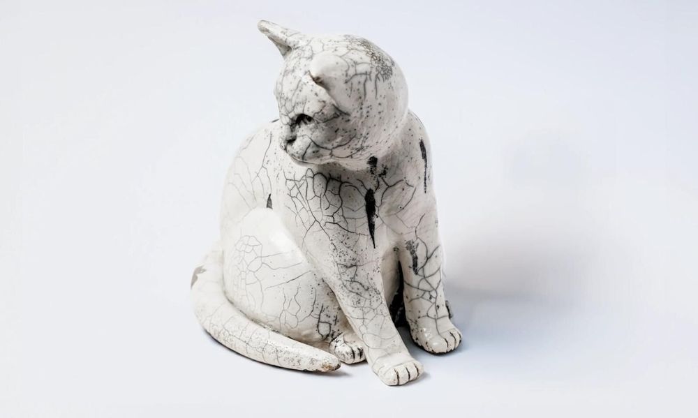 Decorative objects - Raku ceramic cat - YUFTEN