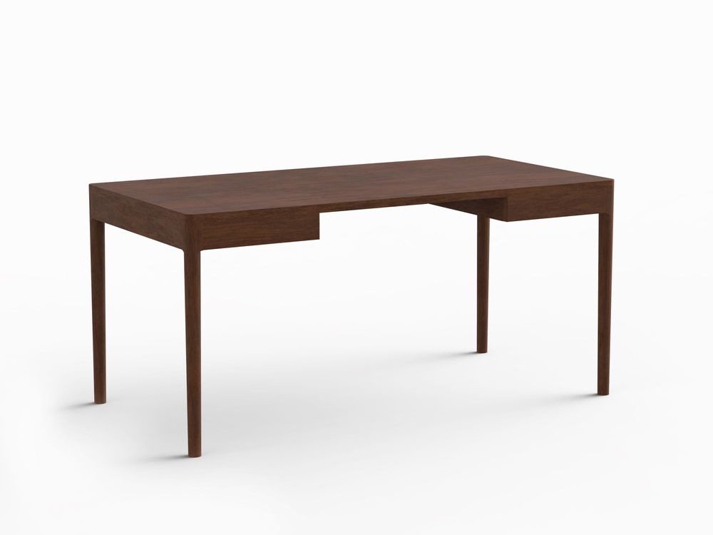 Office furniture and storage - FRONT – Minimalist Work Desk in Walnut Wood 200x100 - MOR