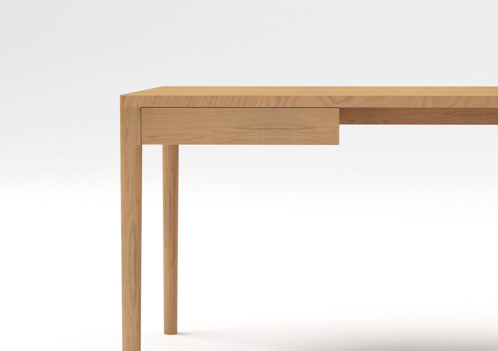 Office furniture and storage - FRONT – Minimalist Work Desk in Oak Wood 160x80 - MOR