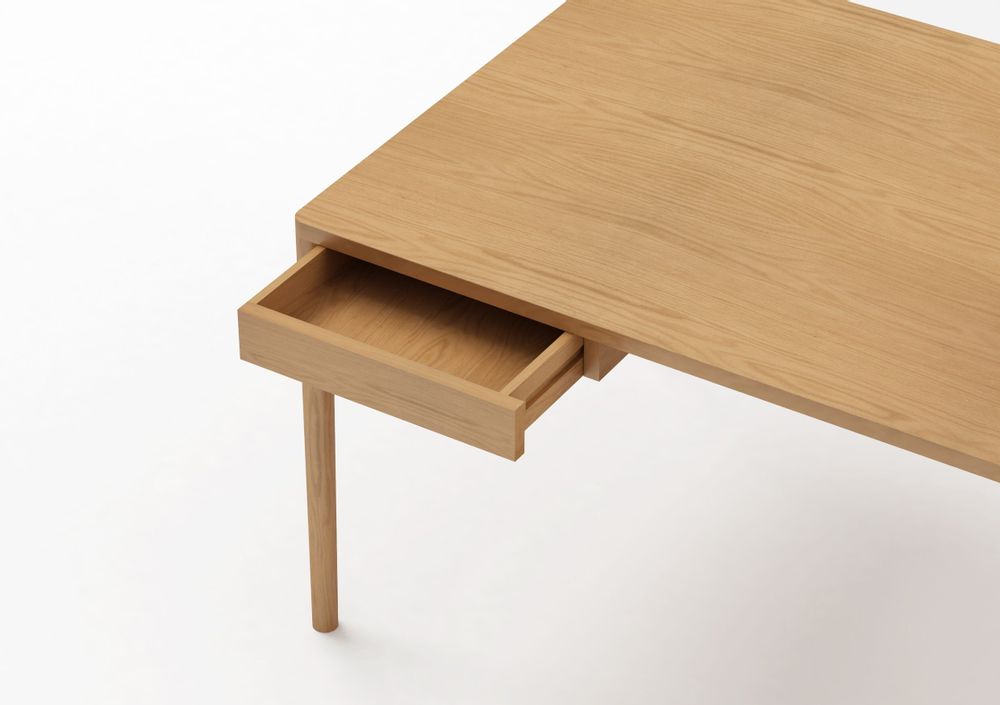 Office furniture and storage - FRONT – Minimalist Work Desk in Oak Wood 160x80 - MOR