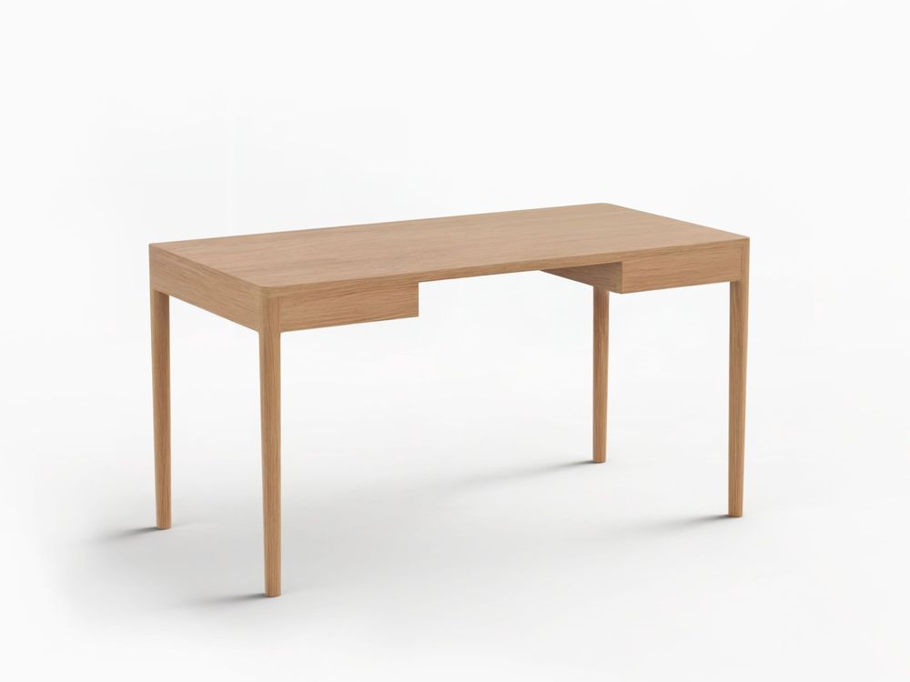 Mobilier et rangements pour bureau - FRONT — Bureau de travail minimaliste en bois de chêne 140x70 - MOR