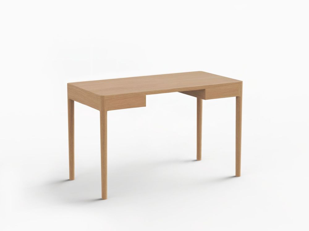 Office furniture and storage - FRONT – Minimalist Work Desk in Oak Wood 120x60 - MOR