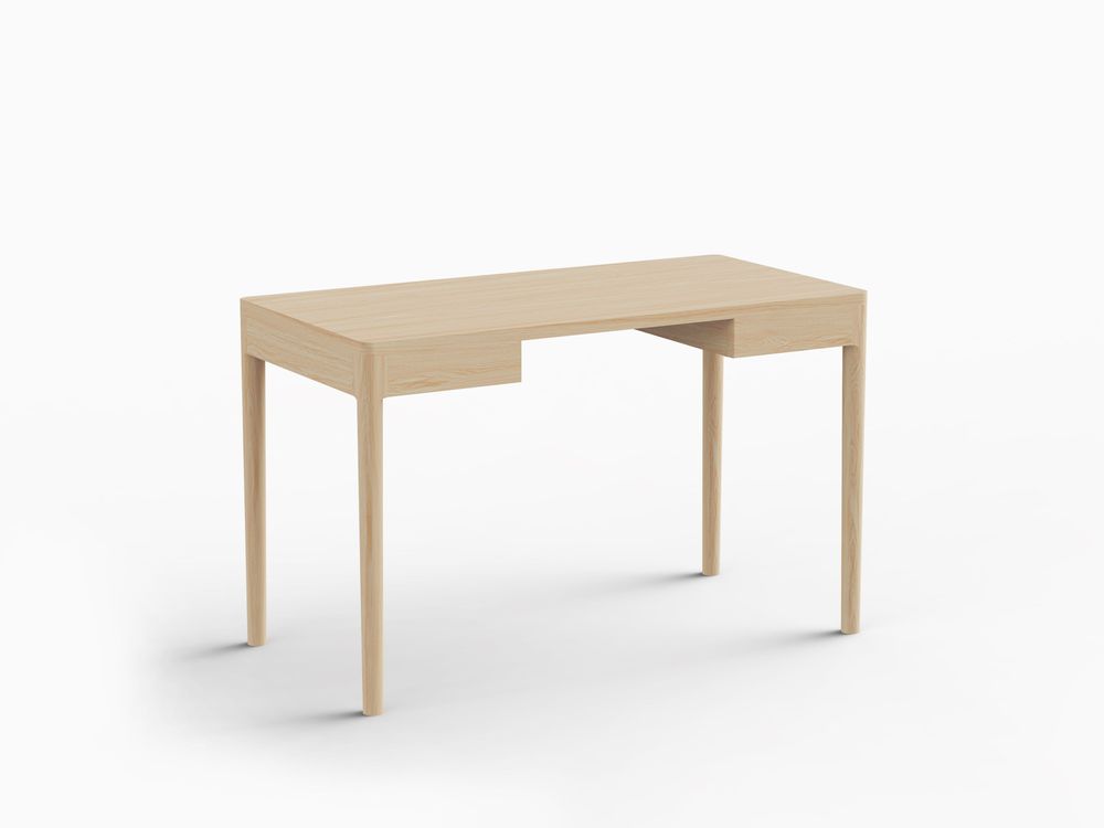 Mobilier et rangements pour bureau - FRONT — Bureau de travail minimaliste en bois de frêne 120x60 - MOR