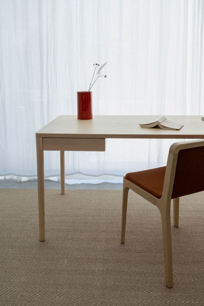 Mobilier et rangements pour bureau - FRONT — Bureau de travail minimaliste en bois de frêne 120x60 - MOR