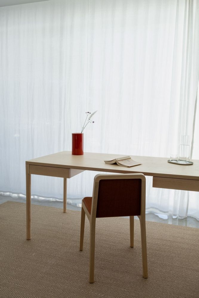 Office furniture and storage - FRONT – Minimalist Work Desk in Ash Wood 160x80 - MOR