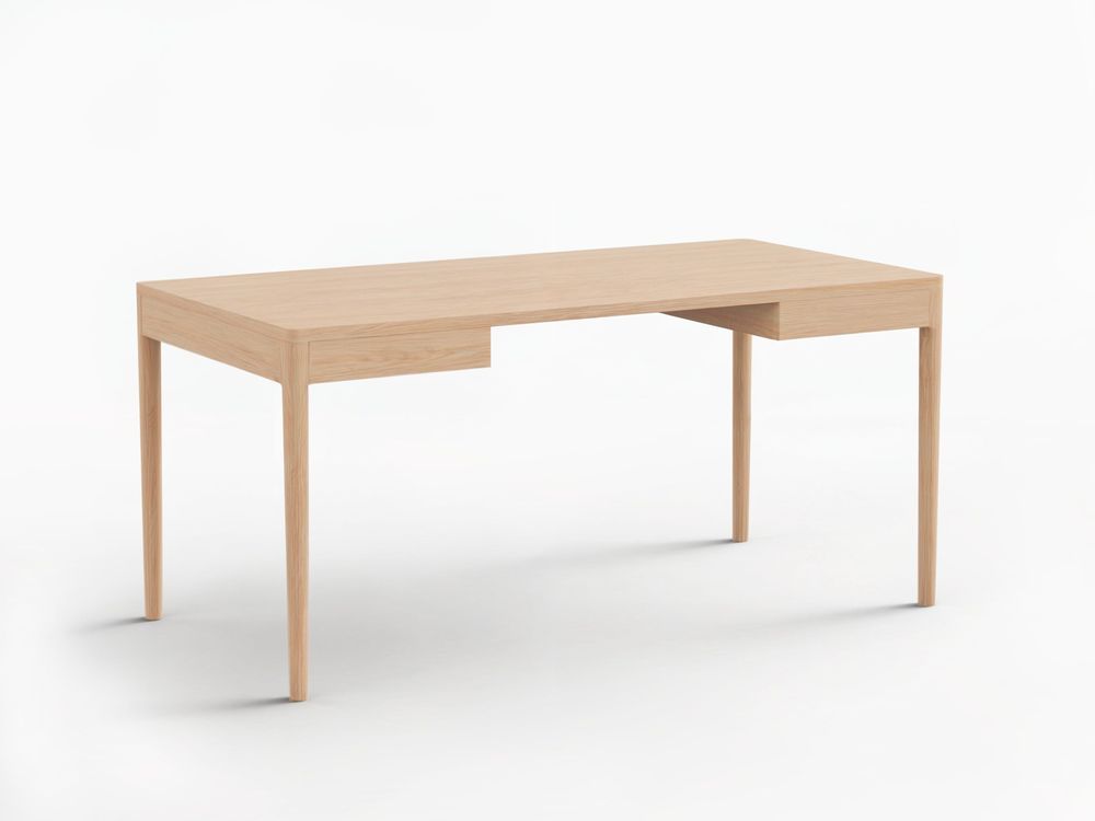 Office furniture and storage - FRONT – Minimalist Work Desk in Ash Wood 180x90 - MOR