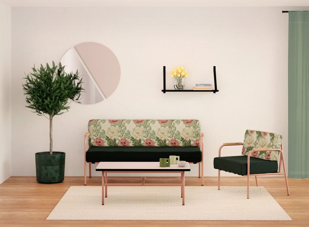 Office furniture and storage - Barnabé 2 seater retro interior sofa - LES GAMBETTES
