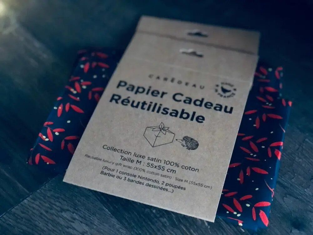 Stationery - Reusable Gift Wrap Satin Luxe – Mistletoe Garden - CARÉDEAU PAPIER CADEAU RÉUTILISABLE
