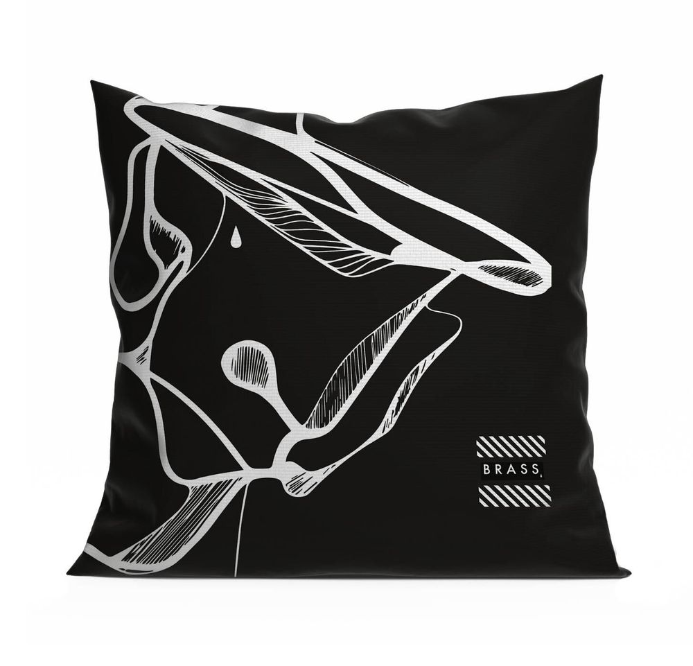 Fabric cushions - Black Mobali decorative pillow 60 x 60 - Design by BRASS - ARTDECORIS