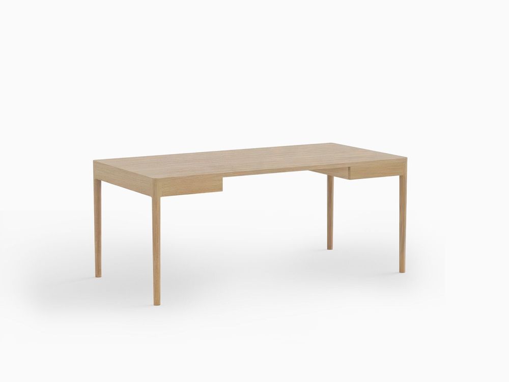 Mobilier et rangements pour bureau - FRONT — Bureau de travail minimaliste en bois de chêne 180x90 - MOR
