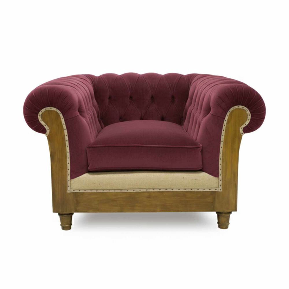 Canapés pour collectivités - Chesterfield Essence Bordeaux Plus | Canapé et fauteuil - CREARTE COLLECTIONS