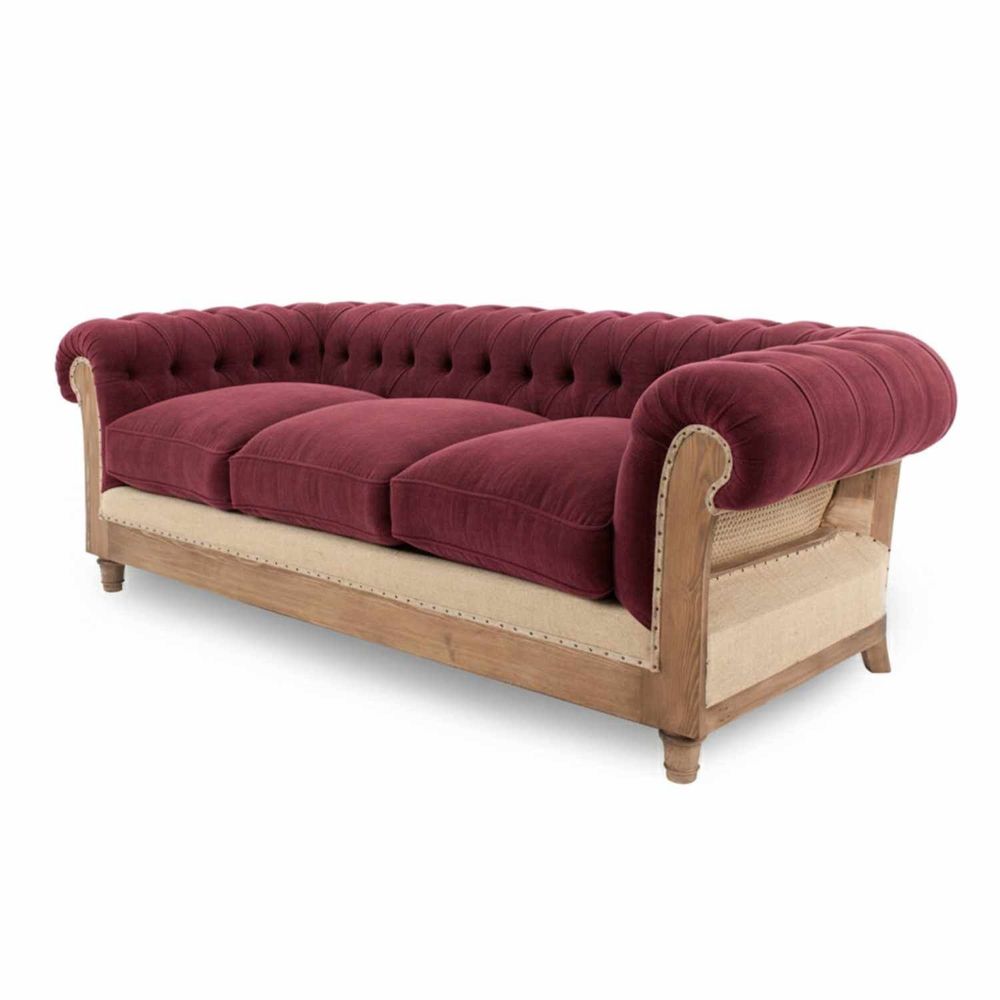 Canapés pour collectivités - Chesterfield Essence Bordeaux Plus | Canapé - CREARTE COLLECTIONS