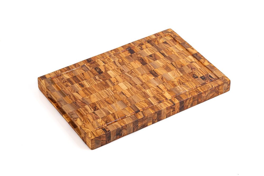 Couverts & ustensiles de cuisine - End Grain Butcher block cutting board in olive wood - SOCIÉTÉ MIROD FACTORY