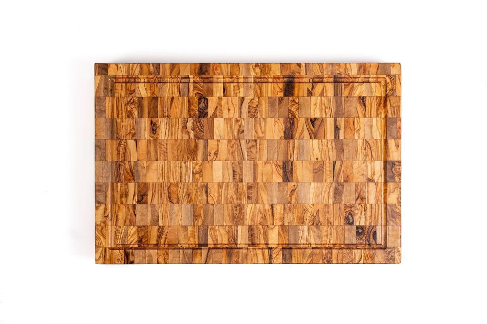 Couverts & ustensiles de cuisine - End Grain Butcher block cutting board in olive wood - SOCIÉTÉ MIROD FACTORY