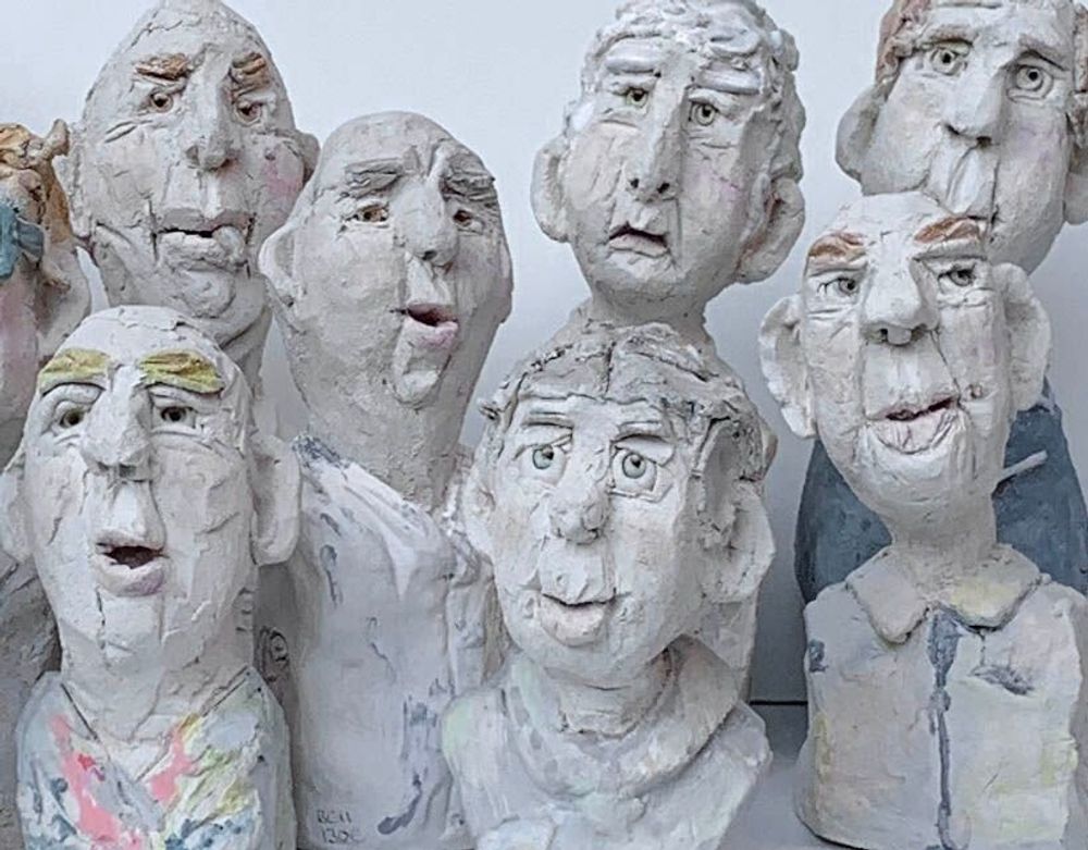 Ceramic - series\" daily life\”: heads - BARBOTINE CISELET SCULPTURES