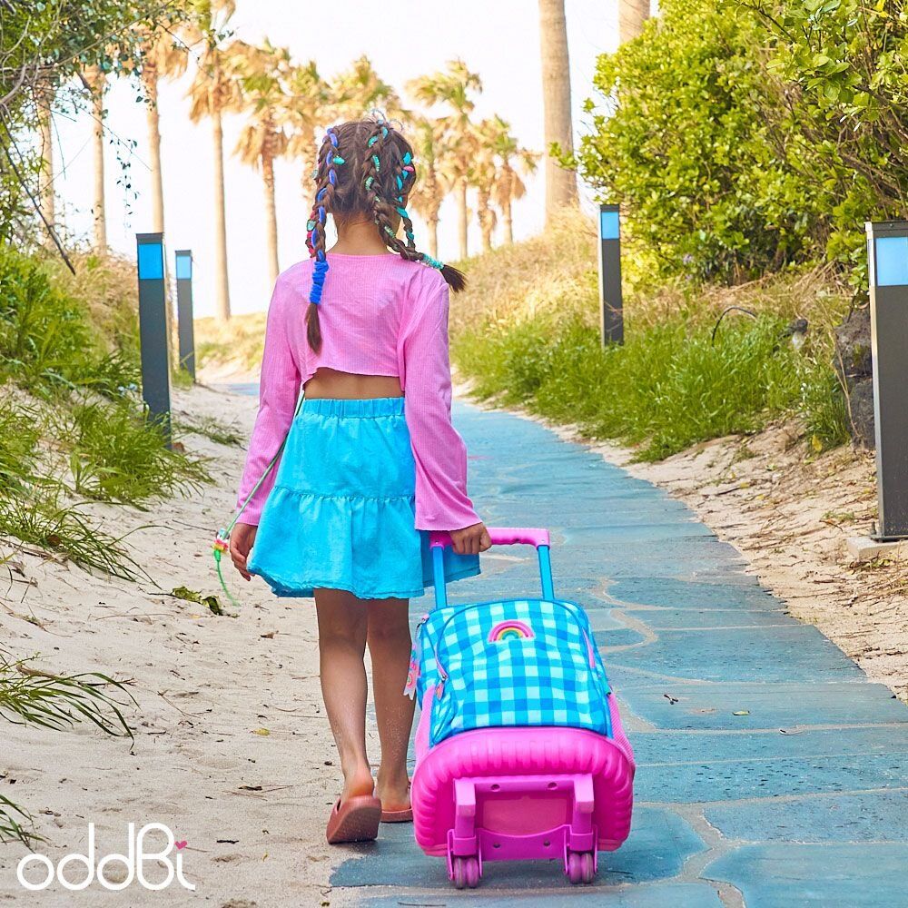 Sacs et cartables - Sac à dos à roulettes avec éclairage LED OddBi Happy Check - ODDBI