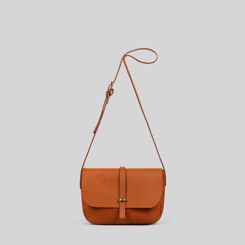 Sacs et cabas - Merlin - Grand sac à bandoulière en cuir brun grainé - MIMI BERRY