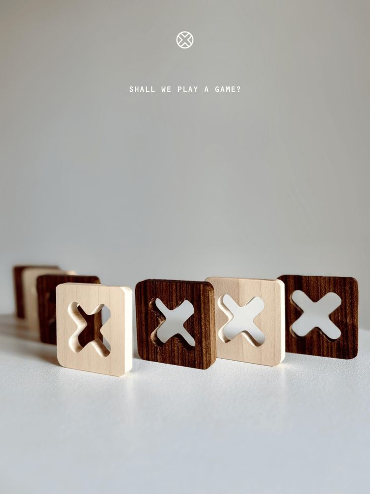 Gifts - Tic Tac Toe Game Boards - Ovangkol & Maple solid wood game pieces set - SHALL WE PLAY A GAME?