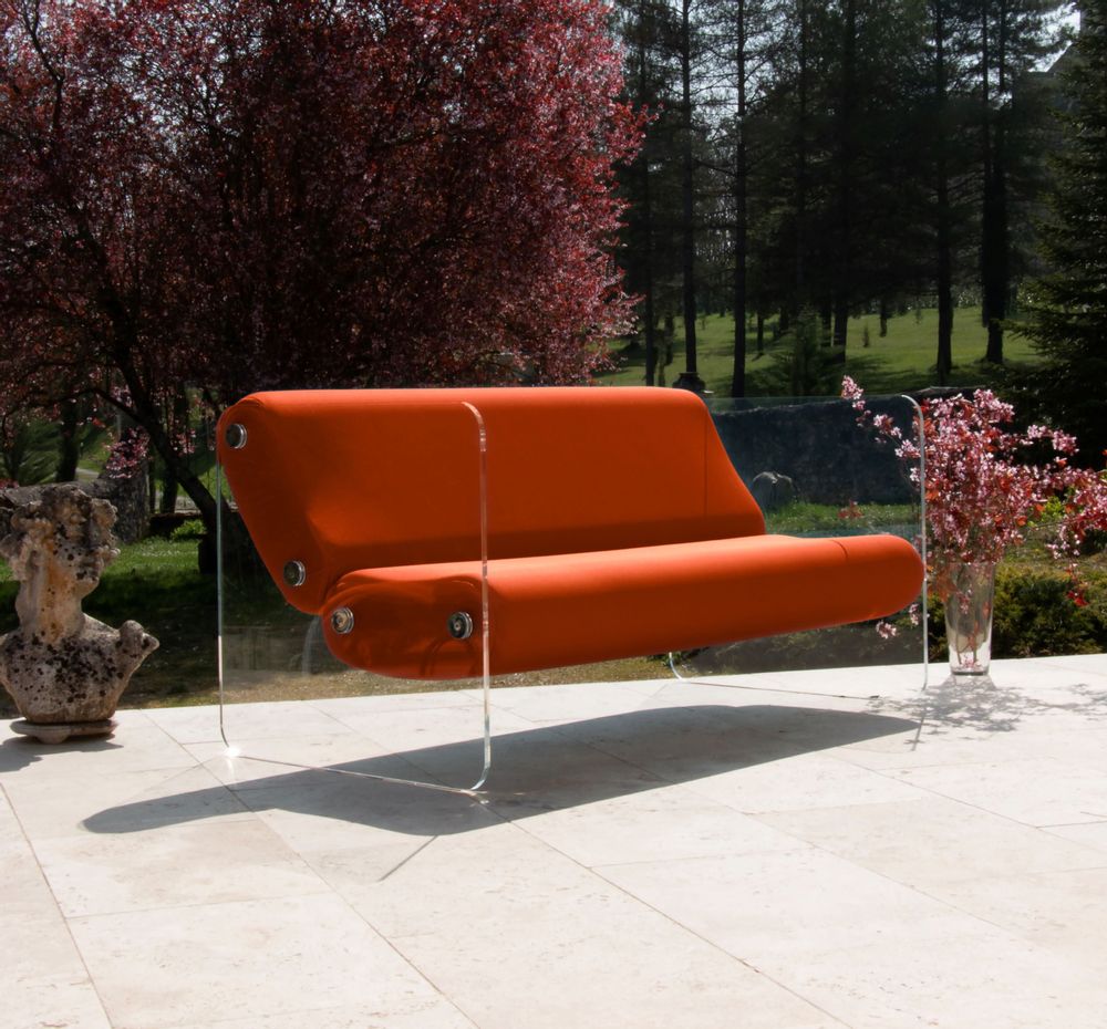 Canapés de jardin - Canapé design MW08 – Parois en PMMA coulé, assise en mousse alvéolaire - KUUMO DESIGN