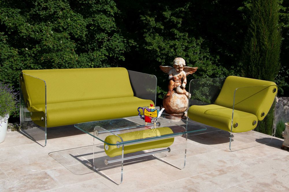 Canapés de jardin - Canapé design MW08 – Parois en PMMA coulé, assise en mousse alvéolaire - KUUMO DESIGN