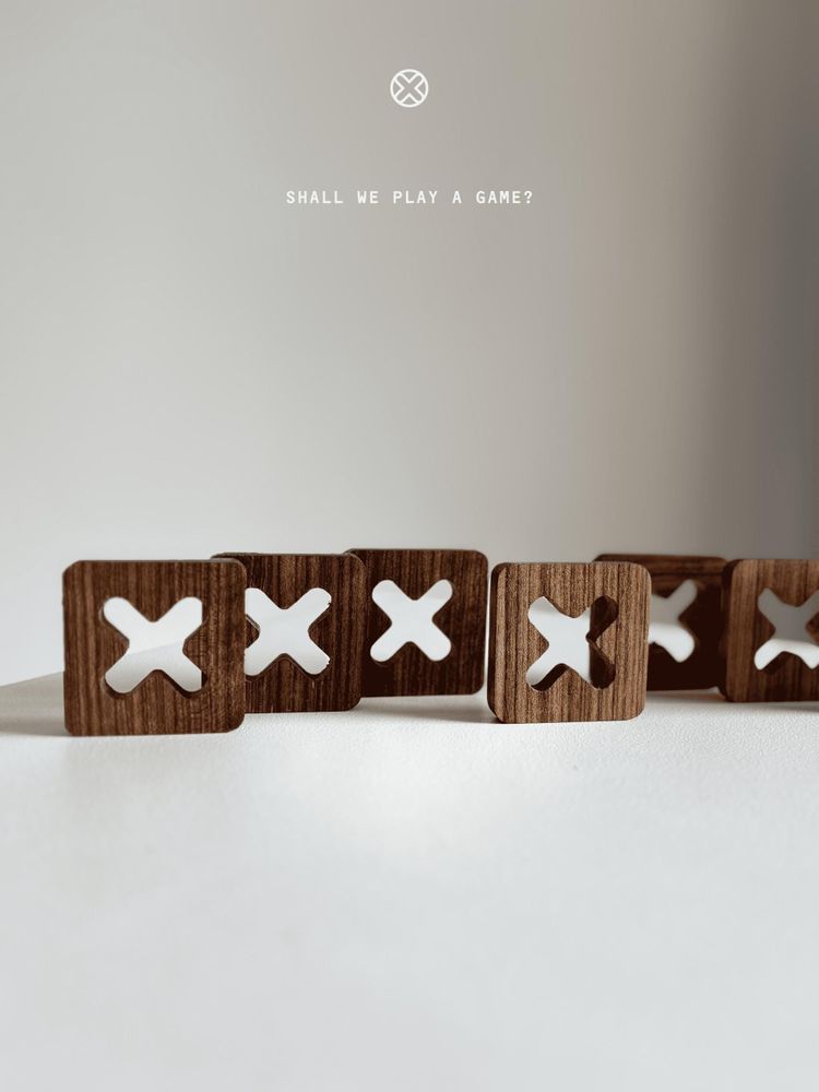 Gifts - Tic Tac Toe Game Board - Ovangkol & African Mahogany wood - SHALL WE PLAY A GAME?
