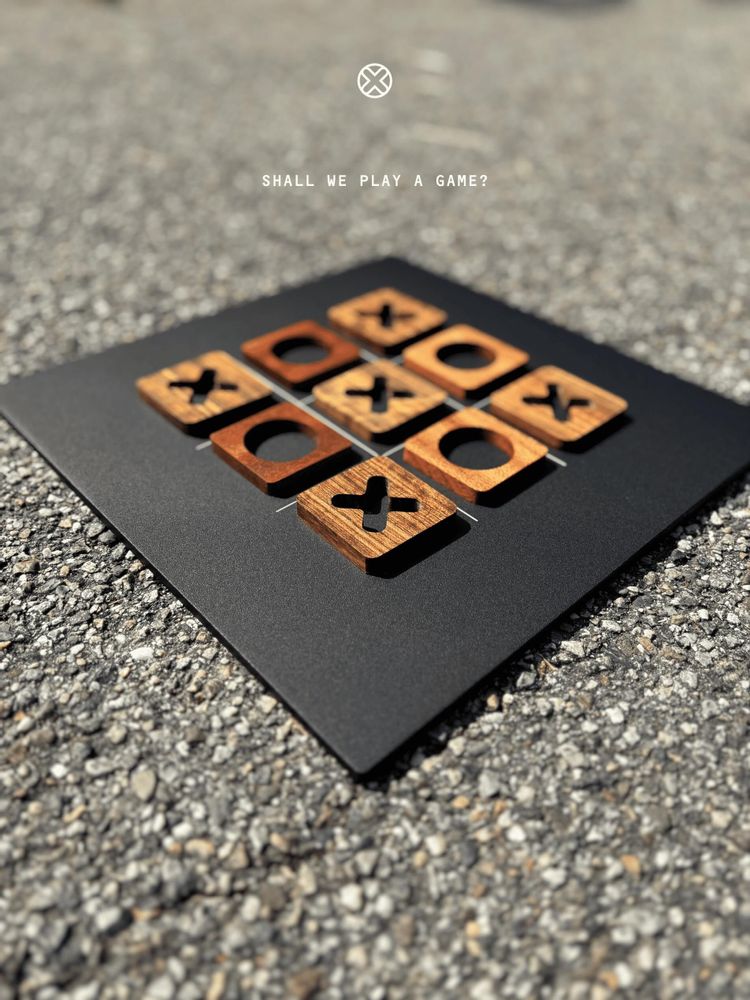 Gifts - Tic Tac Toe Game Board - Ovangkol & African Mahogany wood - SHALL WE PLAY A GAME?