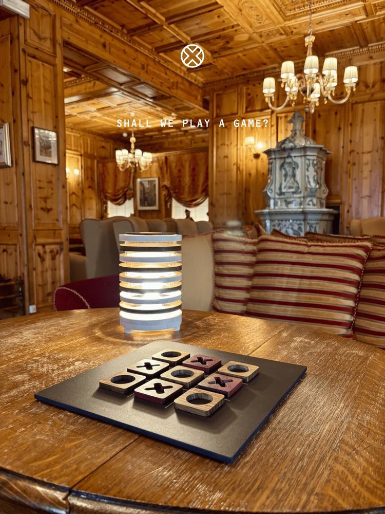 Gifts - Tic Tac Toe Game Board - Amaranth & Ovangkol wood - SHALL WE PLAY A GAME?
