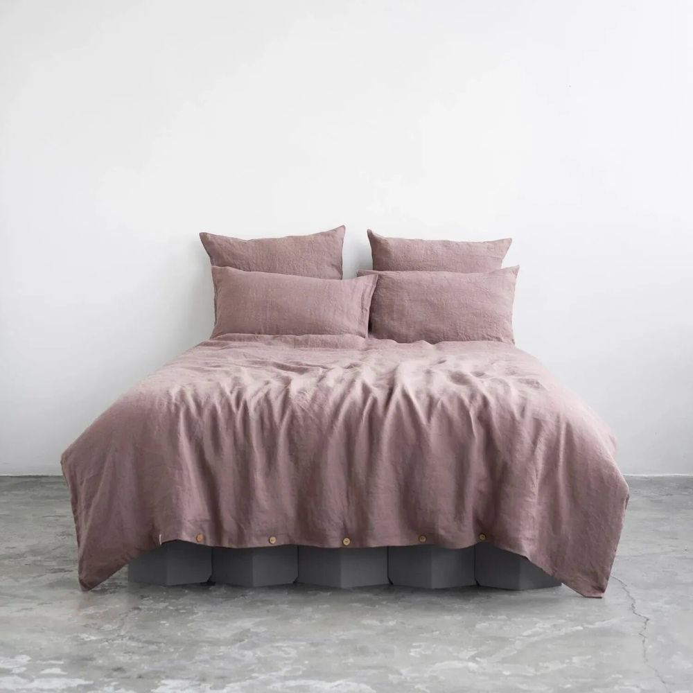 Bed linens - Ashes of Roses Linen Duvet Cover Set - LINEN TALES