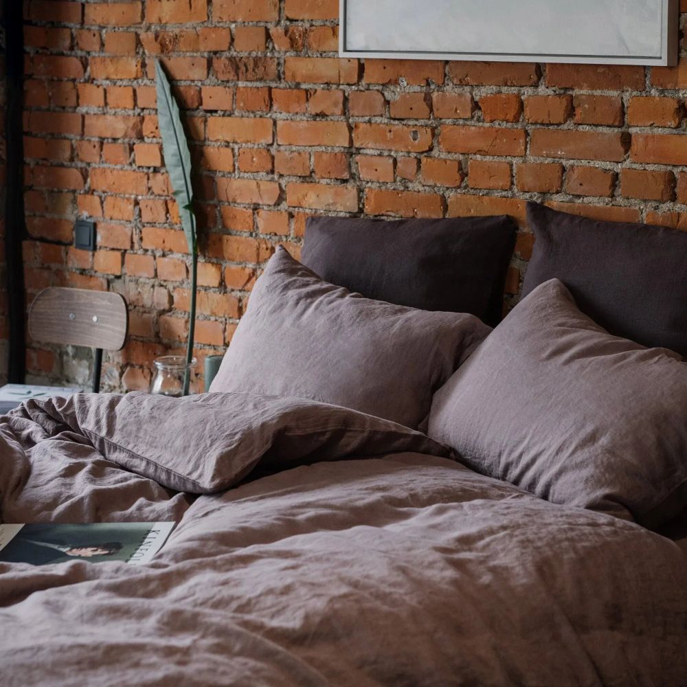 Bed linens - Ashes of Roses Linen Duvet Cover Set - LINEN TALES
