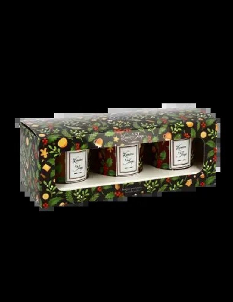Bougies - Coffret Bougies Lumières d'Hiver 3x90g Biscuits Enchantés - Pain d'épices - Orange Cannelle - LES LUMIERES DU TEMPS