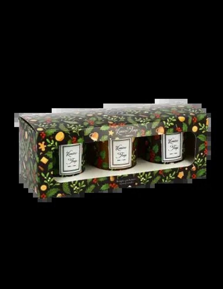 Candles - Winter Lights Candle Set 3x90g Fireside Tea - Enchanted Cookies - Hot Chocolate - LES LUMIERES DU TEMPS