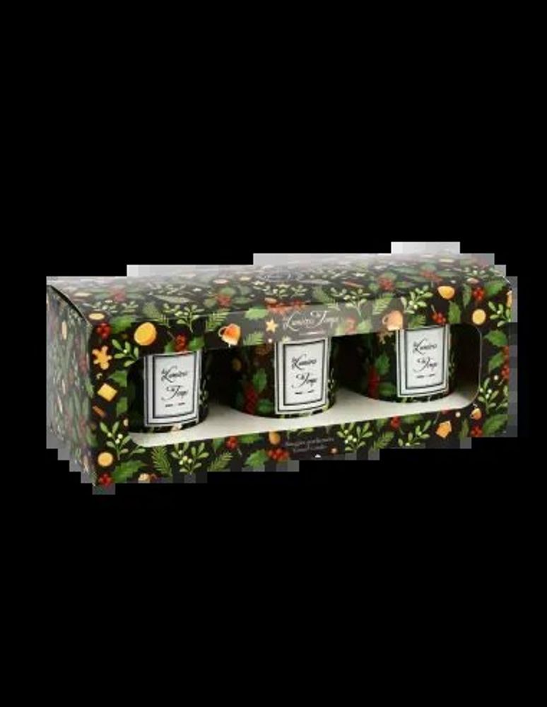 Candles - Winter Lights Candle Set 3x90g Rosé Champagne - Fir - Fireside Tea - LES LUMIERES DU TEMPS