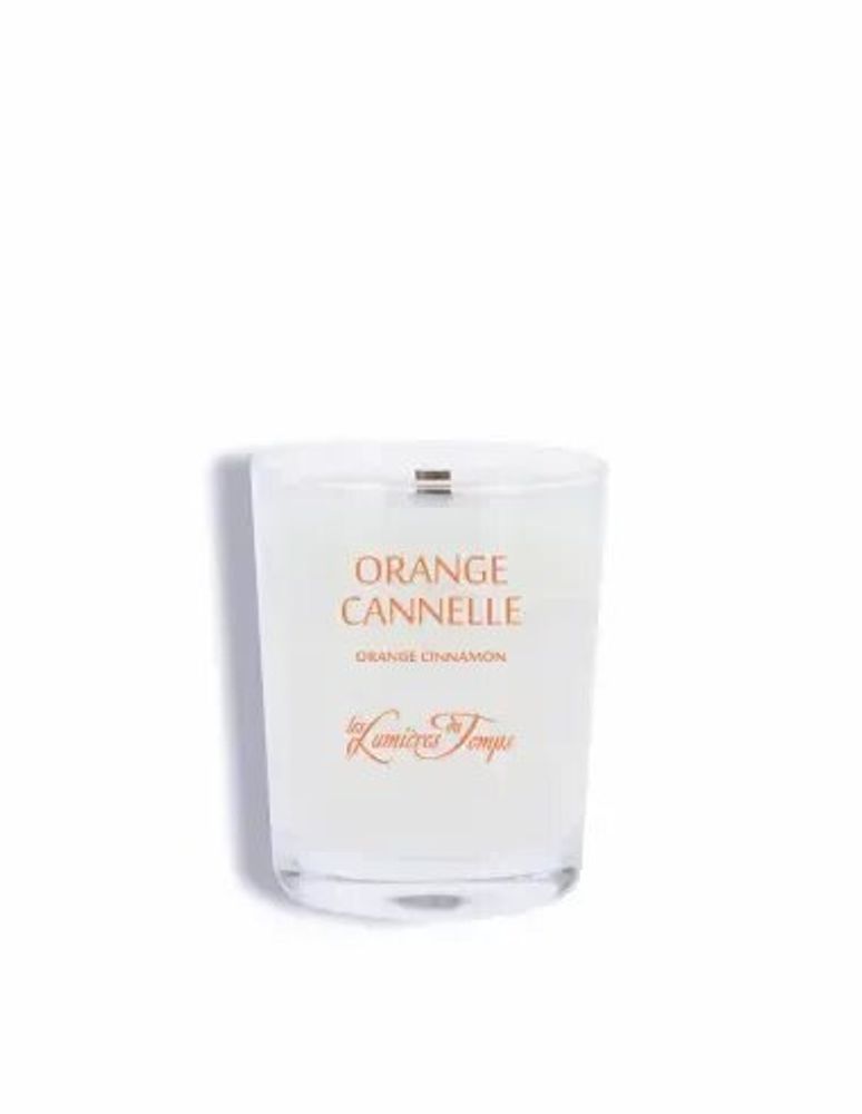 Candles - 180g Vegetable Candle with Orange and Cinnamon Wooden Wick - LES LUMIERES DU TEMPS