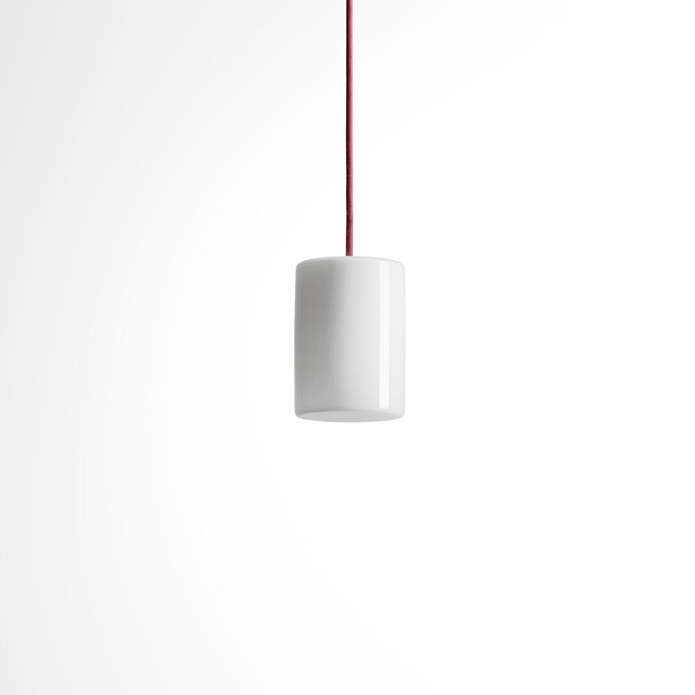 Ceiling lights - BULB - Minimalist Cylinder Ceiling Lamp in Glass with Colored Cabel - MOR