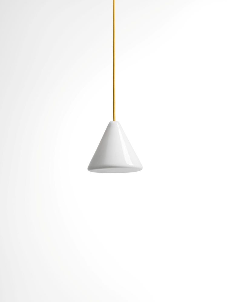 Hanging lights - BULB - Small Cone Ceiling Lamp in Glass with Customizable Cable - MOR