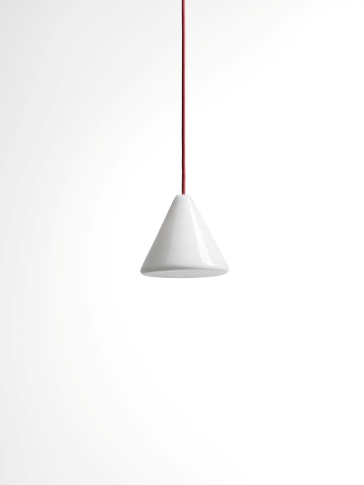 Hanging lights - BULB - Small Cone Ceiling Lamp in Glass with Customizable Cable - MOR