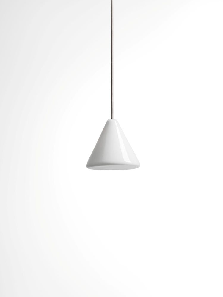 Hanging lights - BULB - Small Cone Ceiling Lamp in Glass with Customizable Cable - MOR