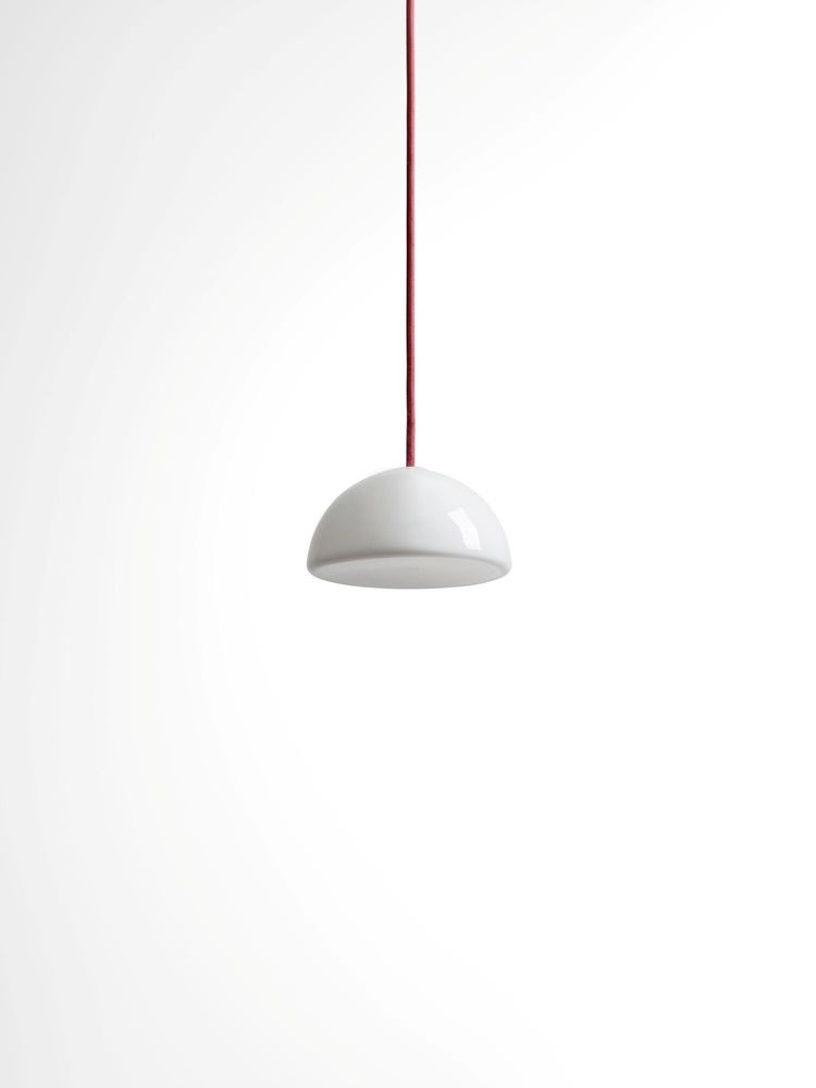 Suspensions - BULB - Petit plafonnier hémisphérique en verre avec coloré câble - MOR
