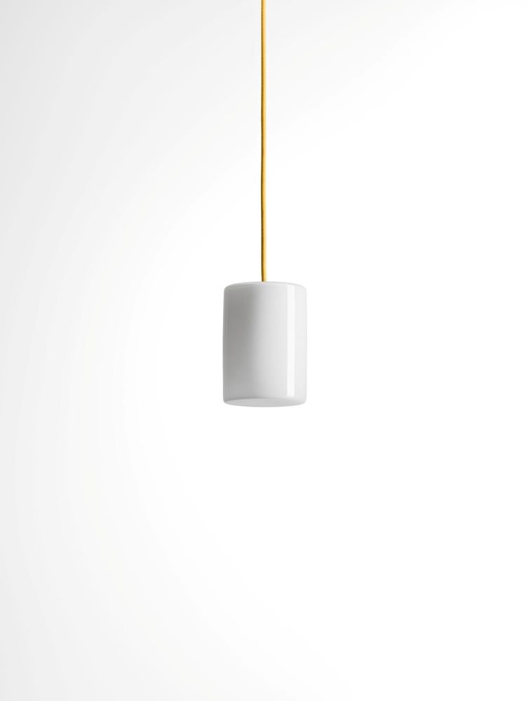Suspensions - BULB - Petit plafonnier cylindrique en verre avec coloré câble - MOR