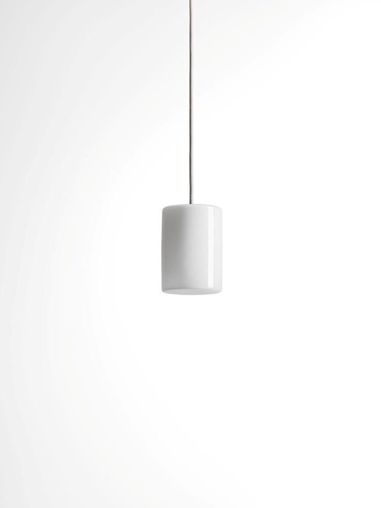 Suspensions - BULB - Petit plafonnier cylindrique en verre avec coloré câble - MOR