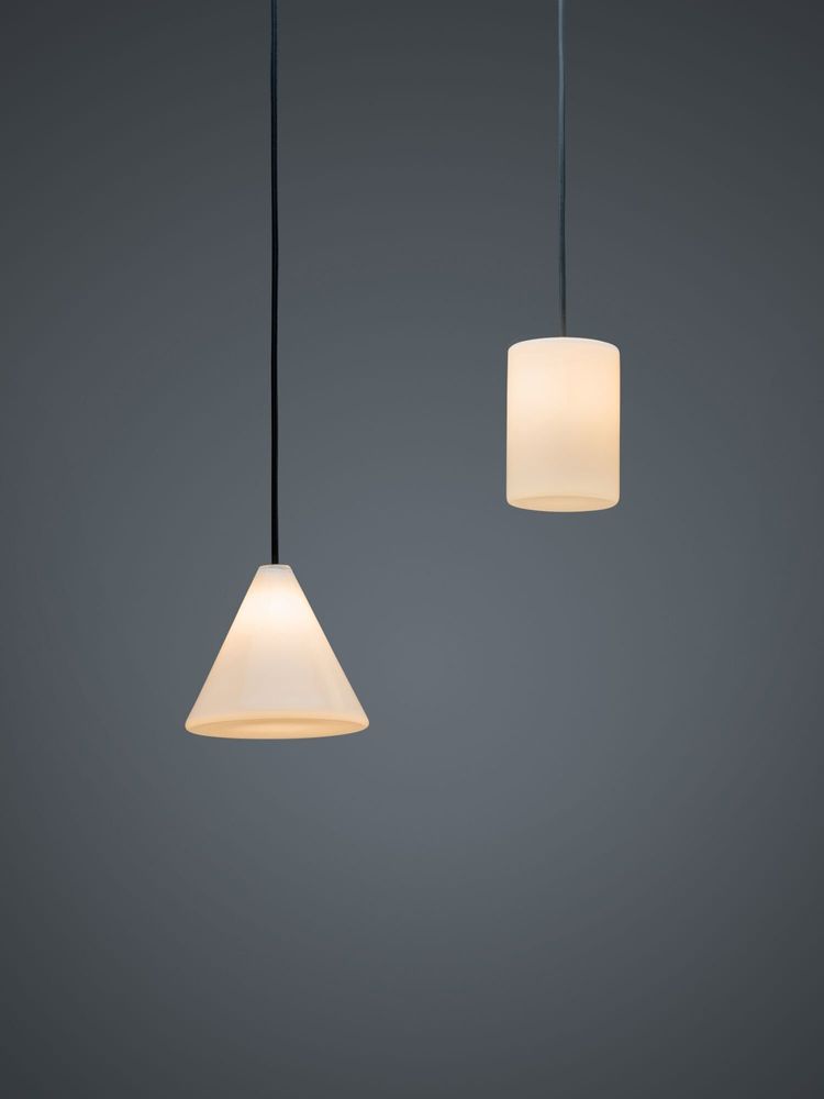 Suspensions - BULB - Petit plafonnier cylindrique en verre avec coloré câble - MOR