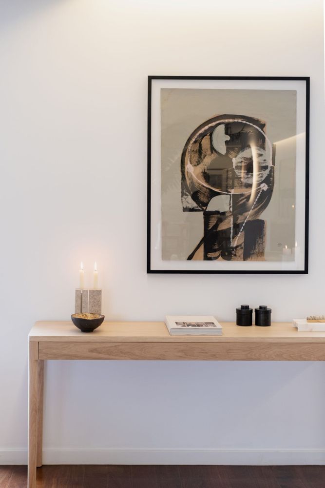 Mobilier et rangements pour bureau - FRONT — Buffet minimaliste en bois de frêne 160x40 - MOR
