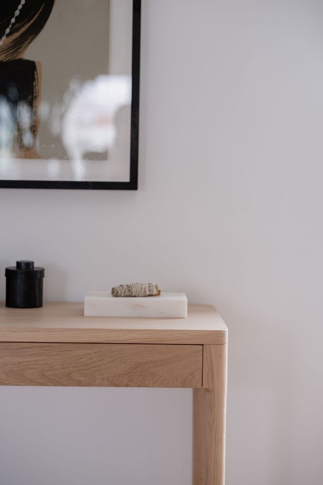 Mobilier et rangements pour bureau - FRONT — Buffet minimaliste en bois de frêne 160x40 - MOR