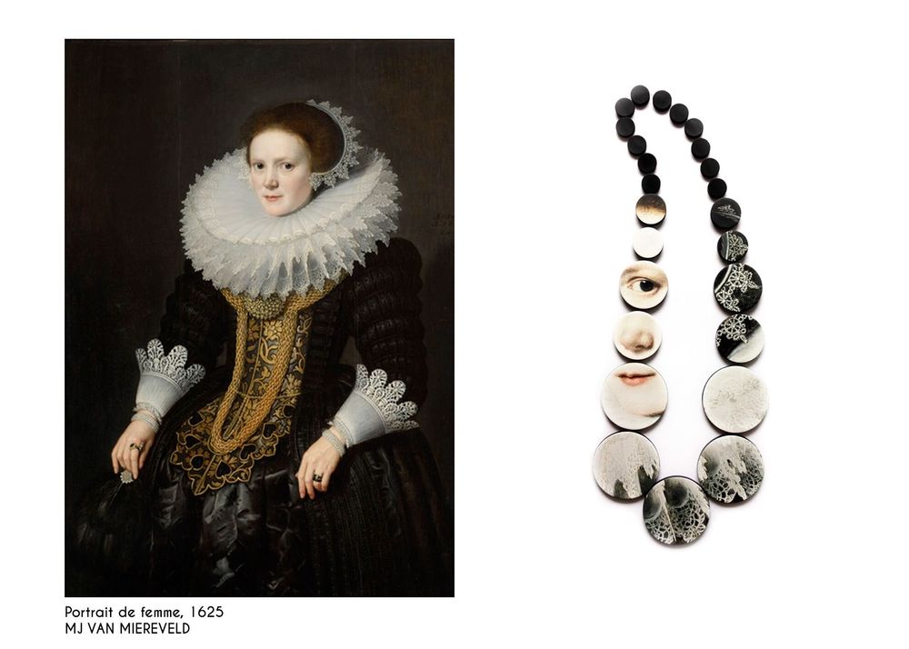 Customizable objects - LEATHER JEWELRY - PERL' PRINT necklace - SOPHIE • TERRIERE BIJOUX DE CUIR