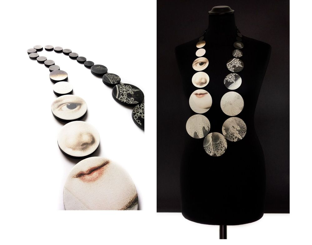 Customizable objects - LEATHER JEWELRY - PERL' PRINT necklace - SOPHIE • TERRIERE BIJOUX DE CUIR