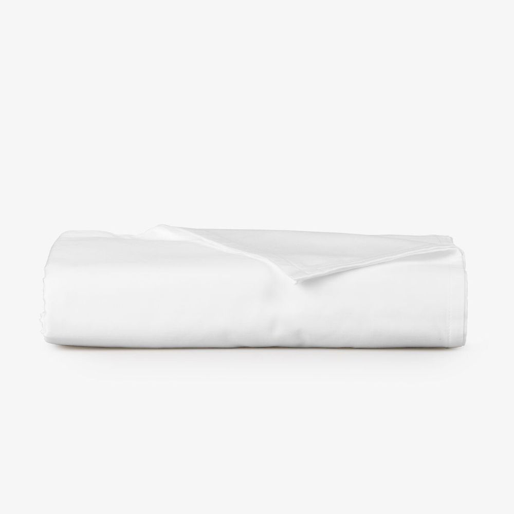 Linge de lit - Drap plat en satin, 150x260 cm, blanc - DILIOS